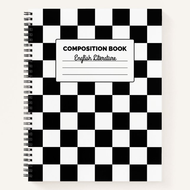 Carnet Composition en damier noir et blanc (Devant)