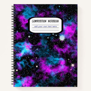 Carnet Composition en galaxie bleue et violette