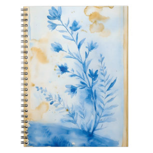 Carnet Composition florale bleue. Type : Décoratif encadr