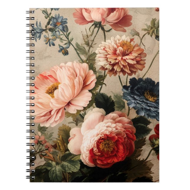 Carnet Composition florale vintage vibrante (Devant)