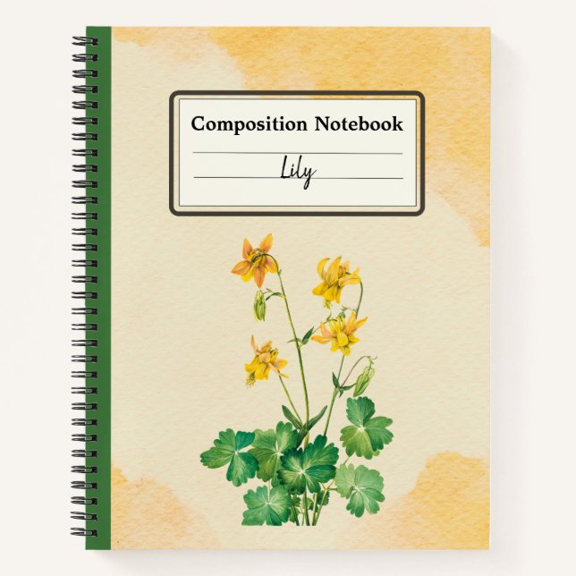 Carnet Composition personnalisée à la Columbine de citron (Devant)