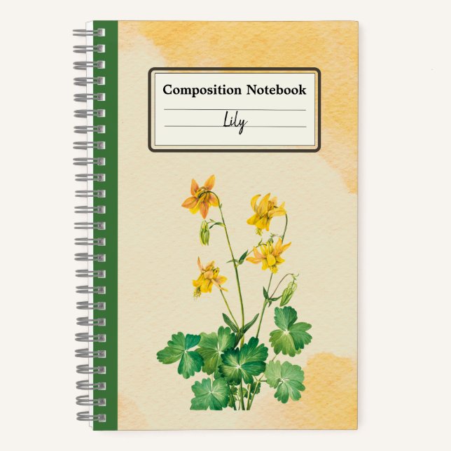 Carnet Composition personnalisée à la Columbine de citron (Recto)