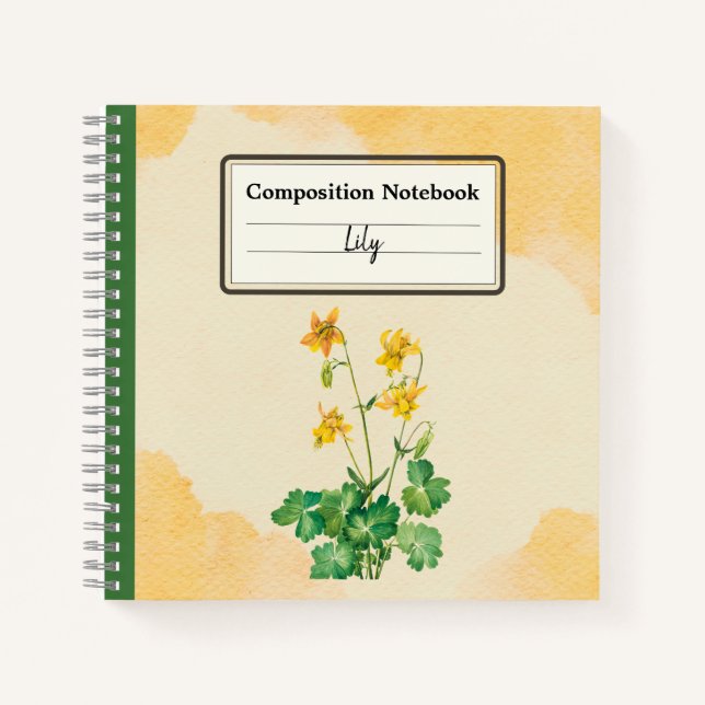 Carnet Composition personnalisée à la Columbine de citron (Devant)