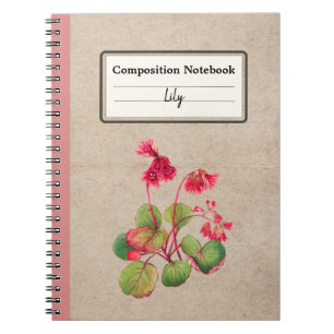 Carnet Composition personnalisée de la fleur de galax à f