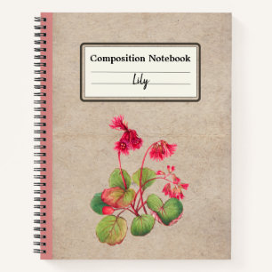 Carnet Composition personnalisée de la fleur de galax à f
