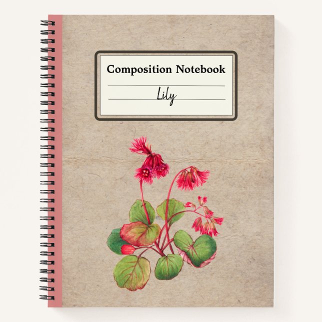 Carnet Composition personnalisée de la fleur de galax à f (Devant)