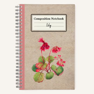 Carnet Composition personnalisée de la fleur de galax à f