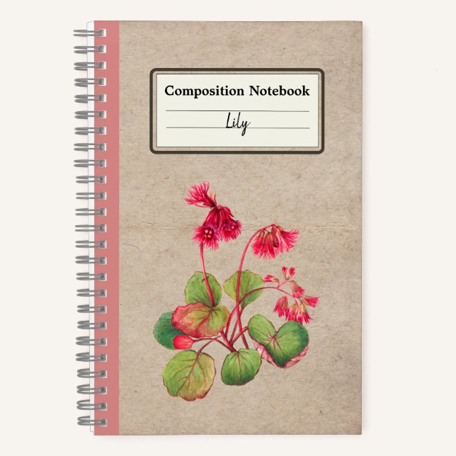 Carnet Composition personnalisée de la fleur de galax à f (Recto)