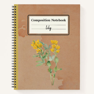 Carnet Composition personnalisée de la fleur de Goldenpea