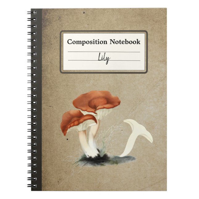 Carnet Composition personnalisée du champignon roux de Mi (Devant)