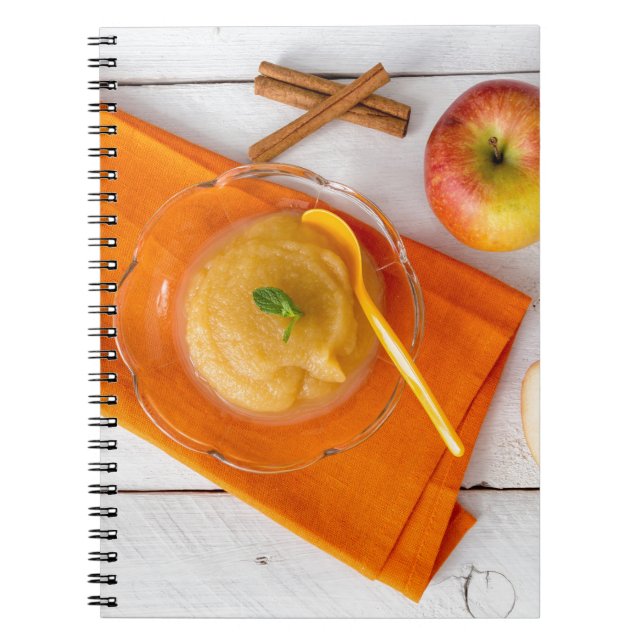 Carnet Compote de pommes à la cannelle et cuillère orange (Devant)
