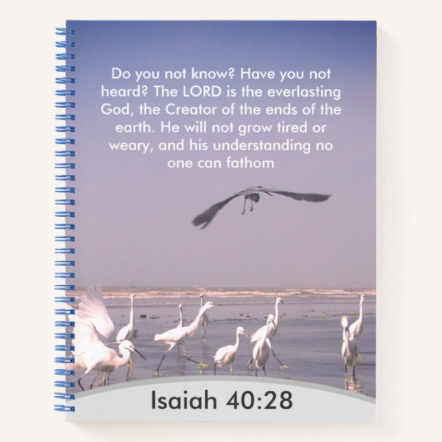 Carnet Compréhension divine insondable : Ésaïe 40:28 (Devant)