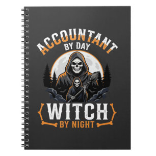 Carnet Comptable Halloween le jour Sorcière la nuit Desig