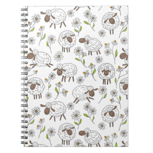 Carnet Compter les moutons sur fond blanc