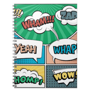Carnet concept créatif Abstrait comic pop art style blan