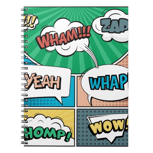 Carnet concept créatif Abstrait comic pop art style blan (Devant)