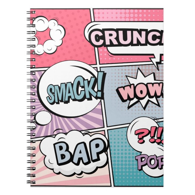 Carnet concept créatif Abstrait comic pop art style blan (Devant)