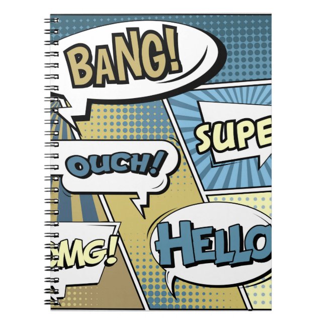 Carnet concept créatif Abstrait comic pop art style blan (Devant)