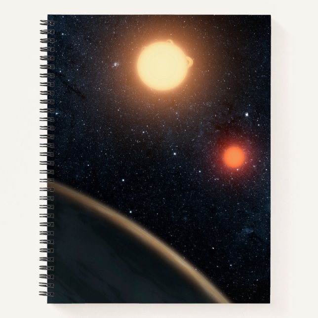 Carnet Concept de l'artiste illustrant Kepler-16b. (Devant)