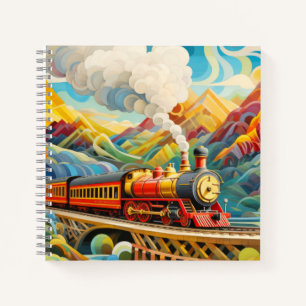 Carnet Concept de train de locomotives Abstrait paysage c