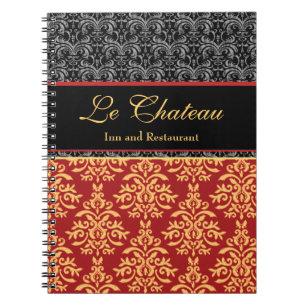 Carnet Concepteur doré baroque élégant de damassé