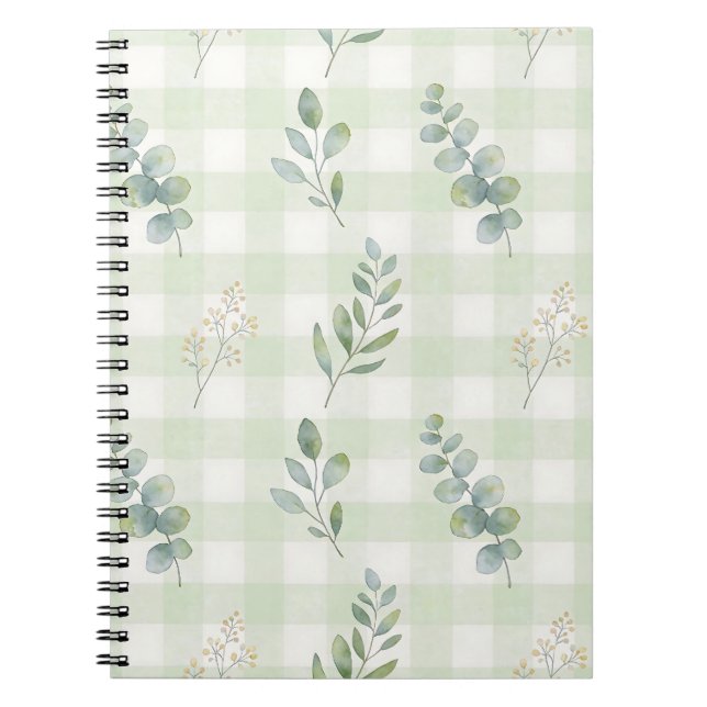 Carnet Conception botanique sans couture vert sauge (Devant)