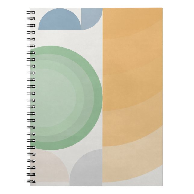 Carnet Conception circulaire géométrique Pastel rétro (Devant)