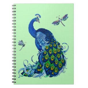 Carnet Conception classique de paon et de libellule
