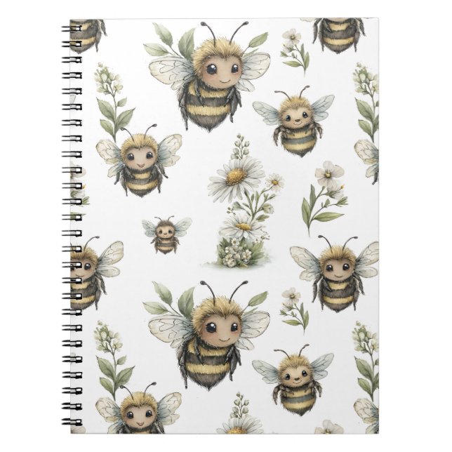 Carnet Conception d'abeille à l'aquarelle mignonne | Abei (Devant)