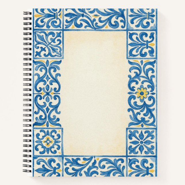 Carnet Conception d'aquarelle fixe portugaise Azulejo (Devant)