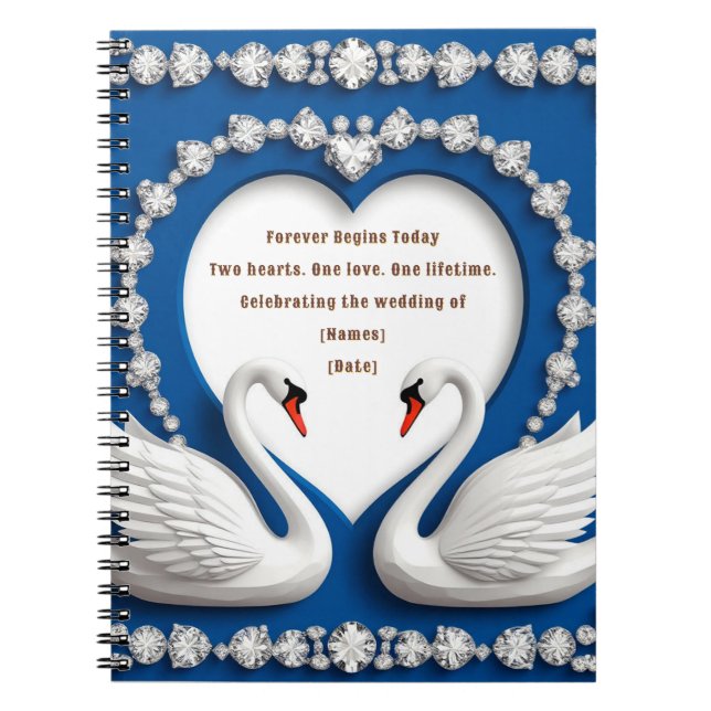 Carnet Conception d'arche de mariage amour cygne diamant  (Devant)