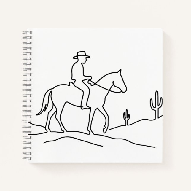Carnet Conception d'art en ligne continue de cavalier sol (Devant)