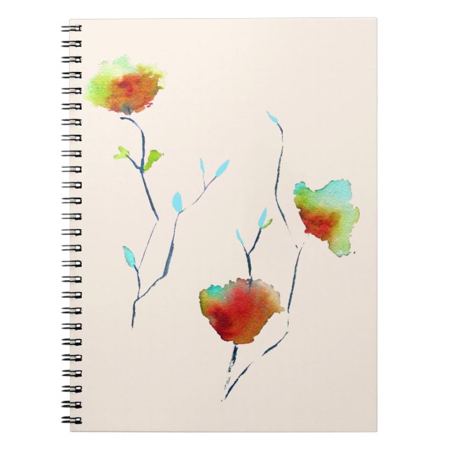 Carnet Conception d'art floral abstrait simple moderne (Devant)