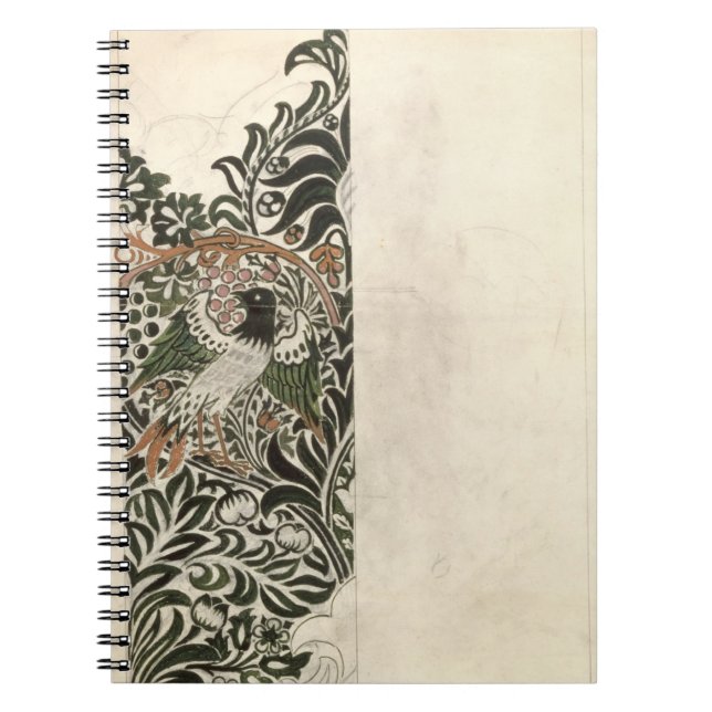 Carnet Conception de bloc du bois non fini de "oiseau et (Devant)