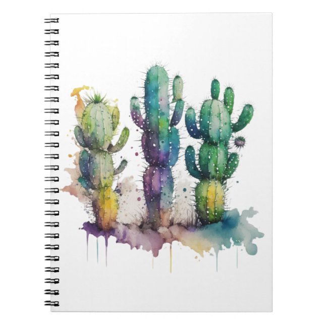 Carnet Conception de cactus avec plaques colorées (Devant)