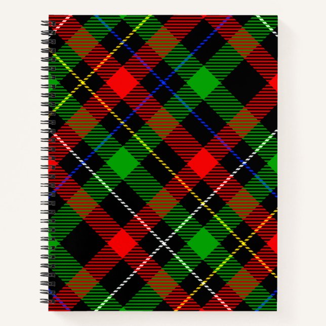Carnet Conception de carreaux en flanelle rouge vert blan (Devant)