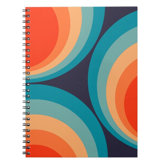 Carnet Conception de cercles rétro colorés (Devant)