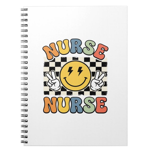 Carnet Conception de chemise à carreaux Smiley d'infirmiè (Devant)
