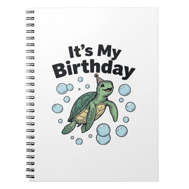Carnet Conception de chemise d'anniversaire de tortue mar (Devant)