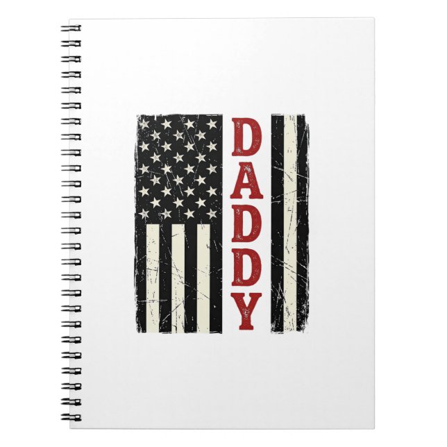 Carnet Conception de chemise Drapeau Américain Papa en dé (Devant)