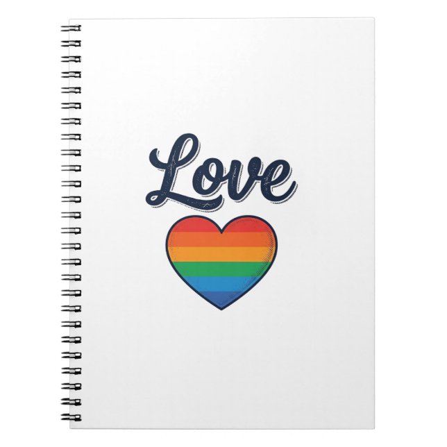 Carnet Conception de chemise vectorielle Love Rainbow Hea (Devant)