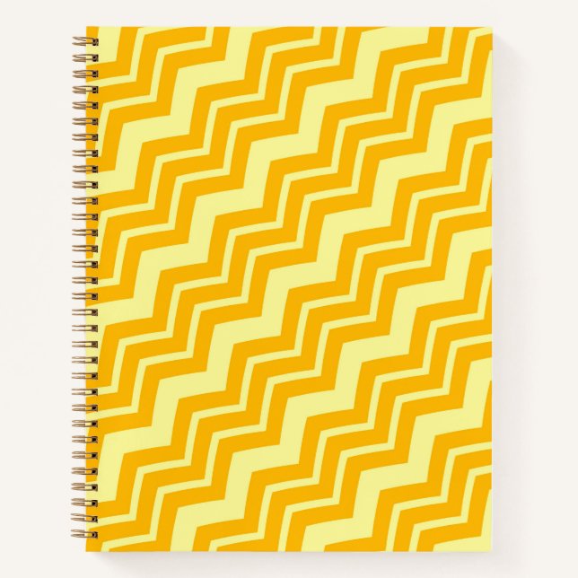 Carnet Conception de chevron en zigzag jaune sur jaune  (Devant)