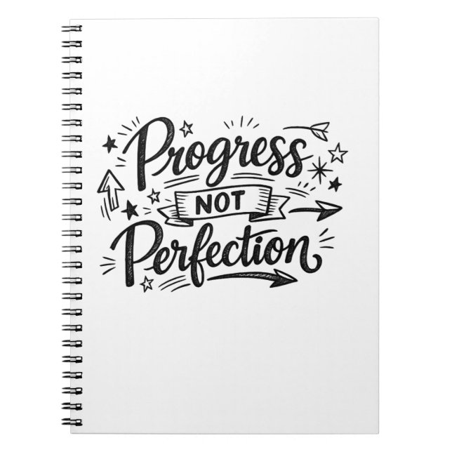 Carnet Conception de citation motivationnelle de progrès  (Devant)