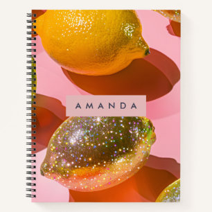 Carnet Conception de Citron Citrus Pailleté Personnalisée