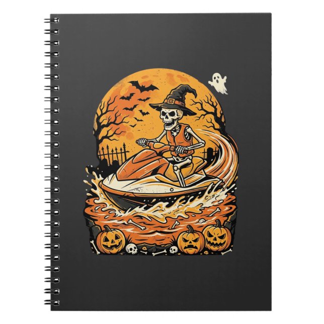 Carnet Conception de citrouille de sorcière de squelette  (Devant)