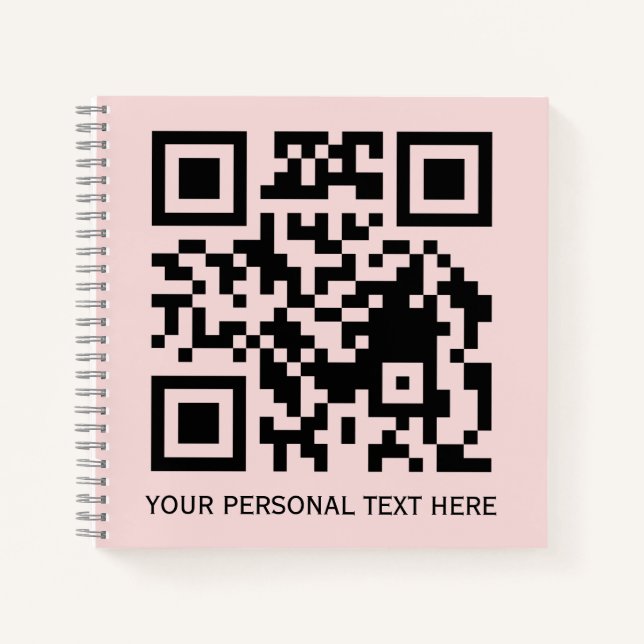 Carnet Conception de code QR minimal rose blush Scannez-m (Devant)