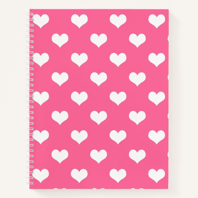 Carnet Conception de coeurs adorables roses blancs  (Devant)