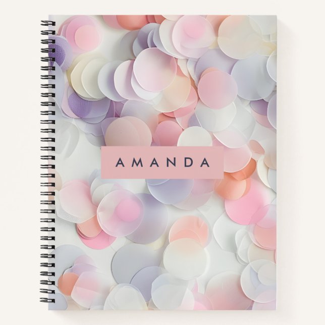 Carnet Conception de confettis pastel doux personnalisés (Devant)