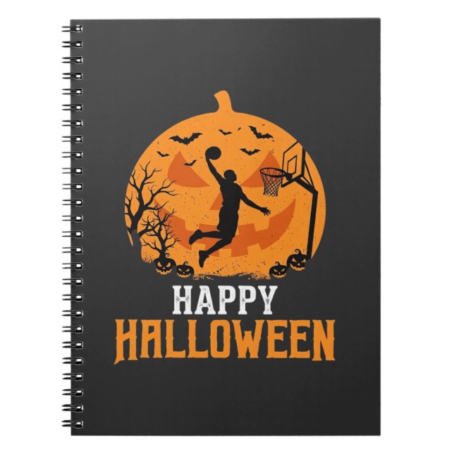 Carnet Conception de dunk de basket-ball Halloween citrou (Devant)