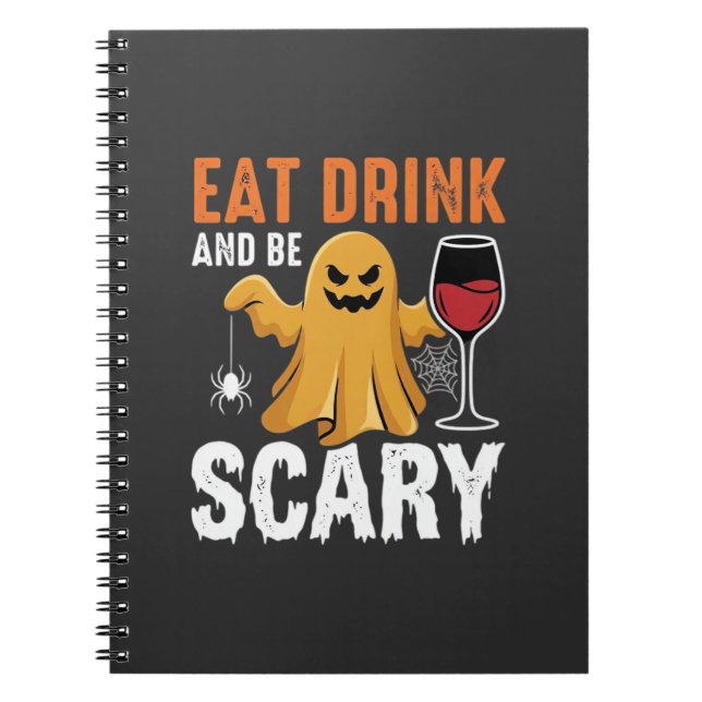Carnet Conception de fantôme effrayant Halloween Manger B (Devant)